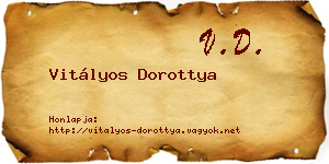 Vitályos Dorottya névjegykártya