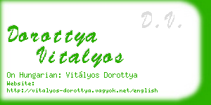 dorottya vitalyos business card